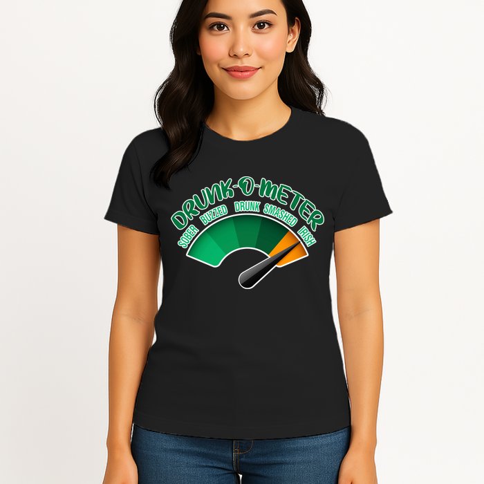 Drunk O Meter Sober Buzzed Smashed Irish Womens T-Shirt