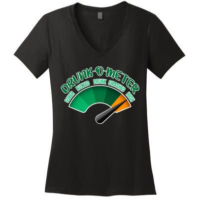 Drunk O Meter Sober Buzzed Smashed Irish Women's V-Neck T-Shirt