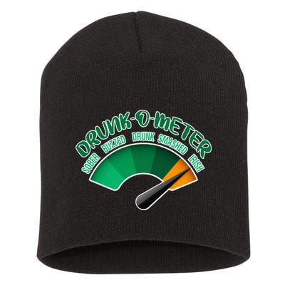 Drunk O Meter Sober Buzzed Smashed Irish Short Acrylic Beanie