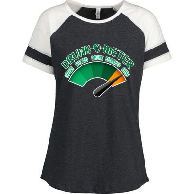 Drunk O Meter Sober Buzzed Smashed Irish Enza Ladies Jersey Colorblock Tee