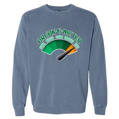 Drunk O Meter Sober Buzzed Smashed Irish Garment-Dyed Sweatshirt