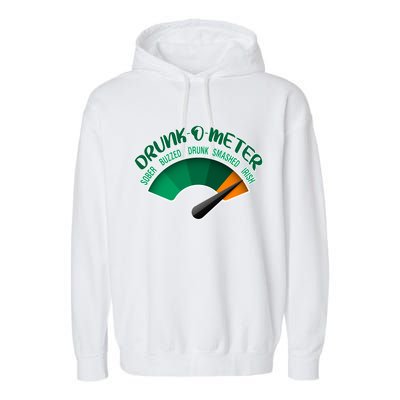 Drunk O Meter Sober Buzzed Smashed Irish Garment-Dyed Fleece Hoodie