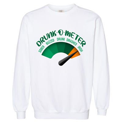 Drunk O Meter Sober Buzzed Smashed Irish Garment-Dyed Sweatshirt