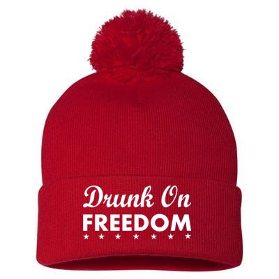 Drunk On Freedom Pom Pom 12in Knit Beanie