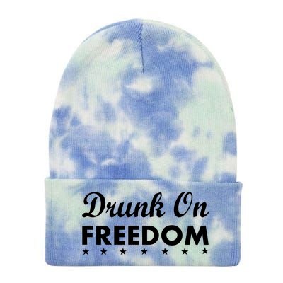 Drunk On Freedom Tie Dye 12in Knit Beanie