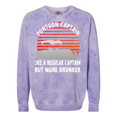 Drunk Pontoon Captain Funny Colorblast Crewneck Sweatshirt