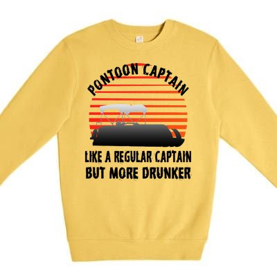 Drunk Pontoon Captain Funny Premium Crewneck Sweatshirt