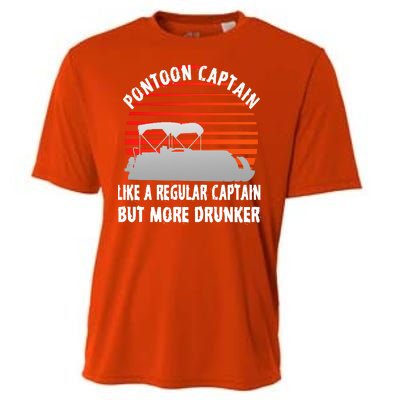 Drunk Pontoon Captain Funny Cooling Performance Crew T-Shirt