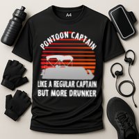 Drunk Pontoon Captain Funny Cooling Performance Crew T-Shirt