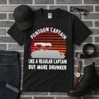 Drunk Pontoon Captain Funny Tall T-Shirt