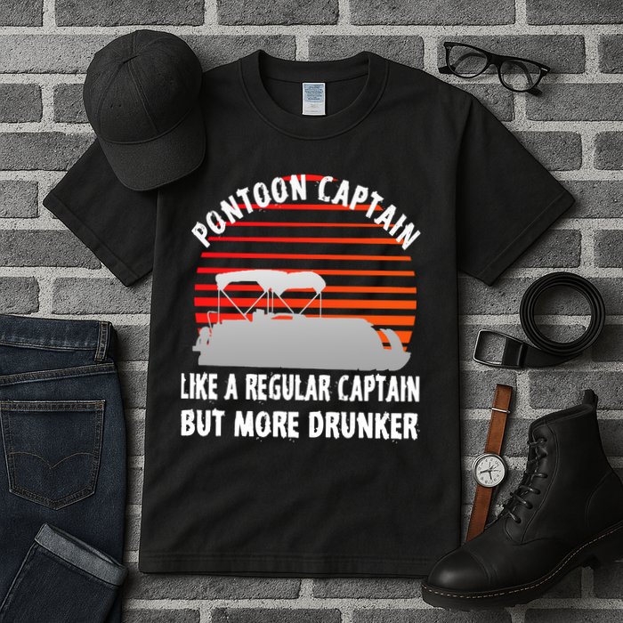 Drunk Pontoon Captain Funny Tall T-Shirt