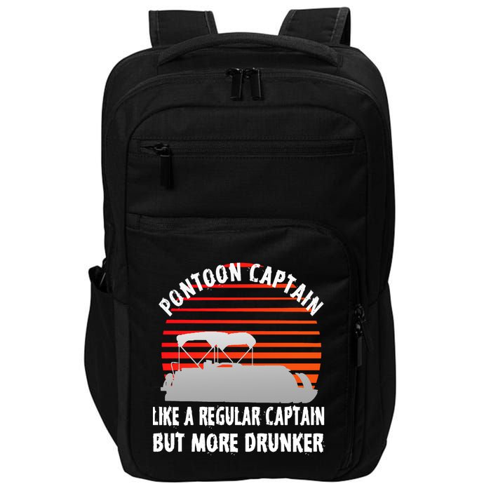 Drunk Pontoon Captain Funny Impact Tech Backpack