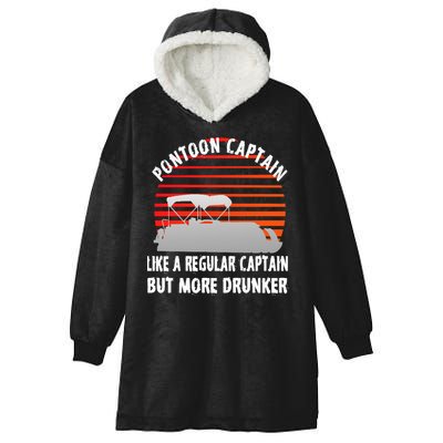 Drunk Pontoon Captain Funny Hooded Wearable Blanket