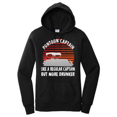 Drunk Pontoon Captain Funny Women's Pullover Hoodie