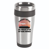 Drunk Pontoon Captain Funny 16oz Travel Tumbler