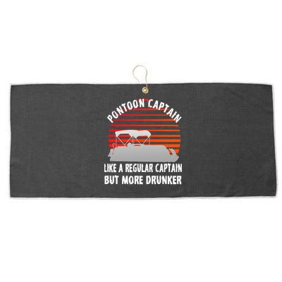 Drunk Pontoon Captain Funny Large Microfiber Waffle Golf Towel