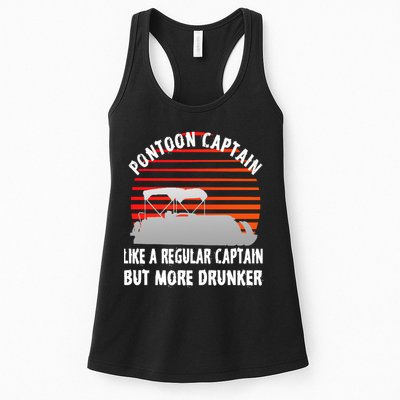 Drunk Pontoon Captain Funny Womens Tank Top