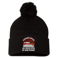 Drunk Pontoon Captain Funny Pom Pom 12in Knit Beanie