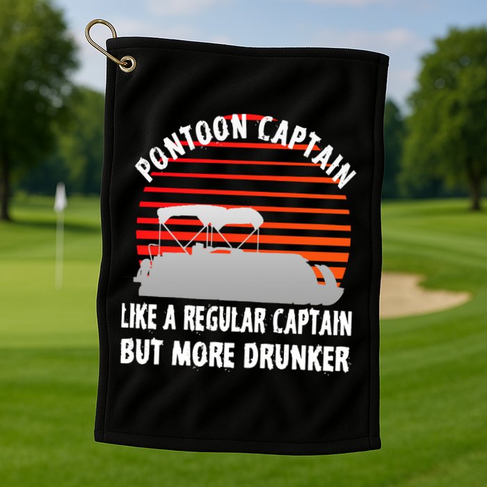 Drunk Pontoon Captain Funny Golf Towel