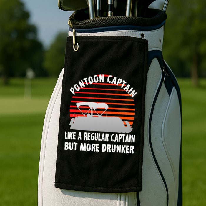 Drunk Pontoon Captain Funny Golf Towel