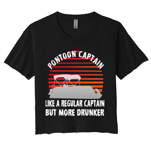 Drunk Pontoon Captain Funny Crop Top