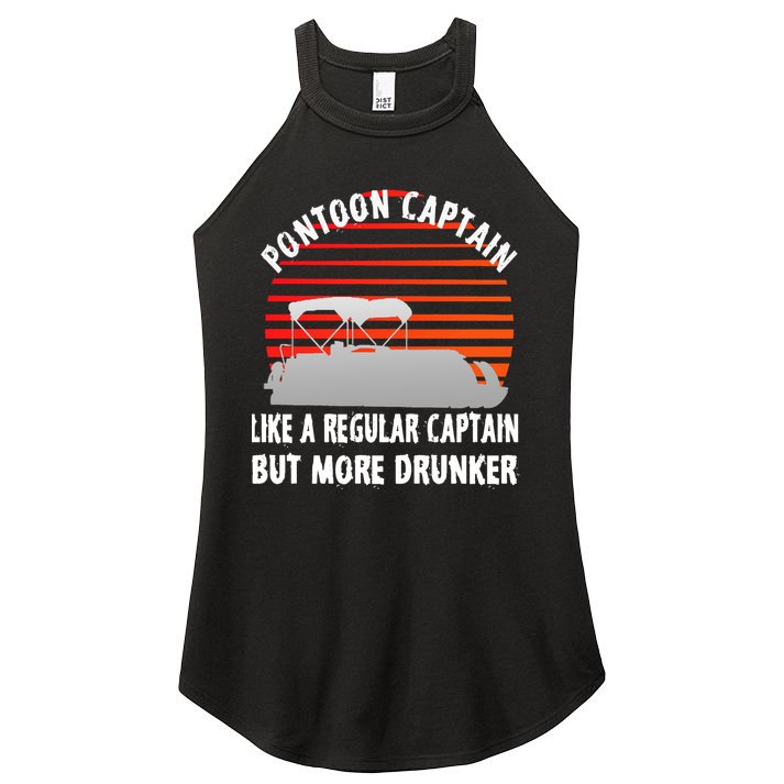 Drunk Pontoon Captain Funny Women's Perfect Tri Rocker Tank