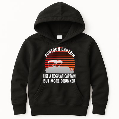 Drunk Pontoon Captain Funny Kids Hoodie