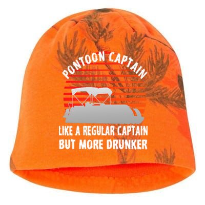 Drunk Pontoon Captain Funny Kati - Camo Knit Beanie