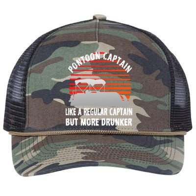 Drunk Pontoon Captain Funny Retro Rope Trucker Hat Cap