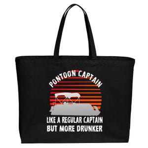 Drunk Pontoon Captain Funny Cotton Canvas Jumbo Tote