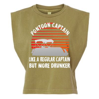 Drunk Pontoon Captain Funny Garment-Dyed Women's Muscle Tee