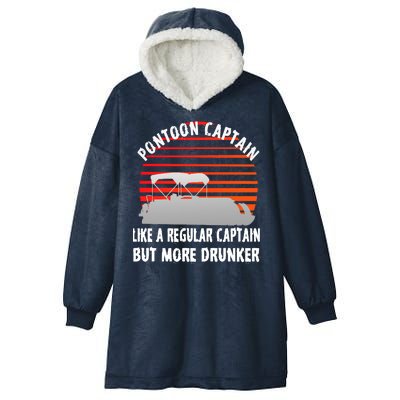 Drunk Pontoon Captain Funny Hooded Wearable Blanket