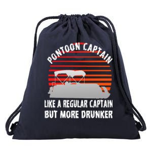 Drunk Pontoon Captain Funny Drawstring Bag