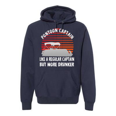 Drunk Pontoon Captain Funny Premium Hoodie