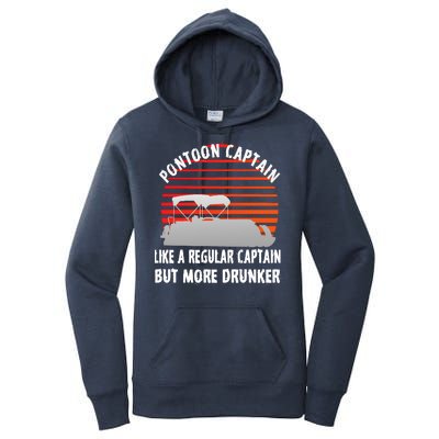 Drunk Pontoon Captain Funny Women's Pullover Hoodie