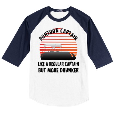 Drunk Pontoon Captain Funny Baseball Sleeve Shirt