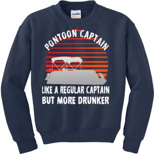 Drunk Pontoon Captain Funny Kids Sweatshirt