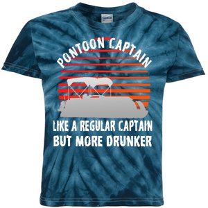 Drunk Pontoon Captain Funny Kids Tie-Dye T-Shirt