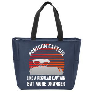 Drunk Pontoon Captain Funny Zip Tote Bag