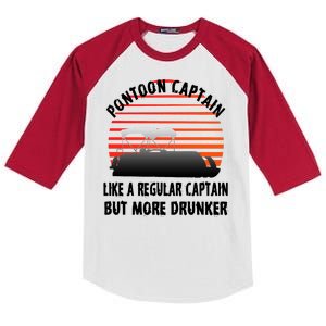 Drunk Pontoon Captain Funny Kids Colorblock Raglan Jersey