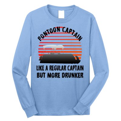 Drunk Pontoon Captain Funny Long Sleeve Shirt