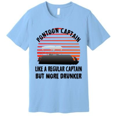 Drunk Pontoon Captain Funny Premium T-Shirt