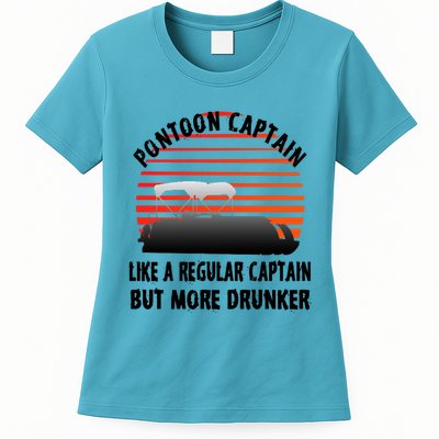 Drunk Pontoon Captain Funny Womens T-Shirt