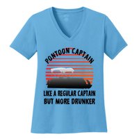 Drunk Pontoon Captain Funny Women's V-Neck T-Shirt