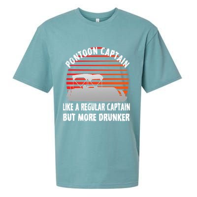 Drunk Pontoon Captain Funny Sueded Cloud Jersey T-Shirt