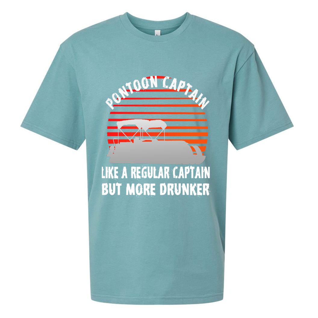 Drunk Pontoon Captain Funny Sueded Cloud Jersey T-Shirt