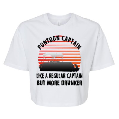 Drunk Pontoon Captain Funny Bella+Canvas Jersey Crop Tee