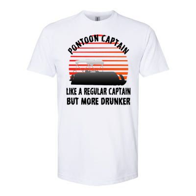 Drunk Pontoon Captain Funny Softstyle CVC T-Shirt