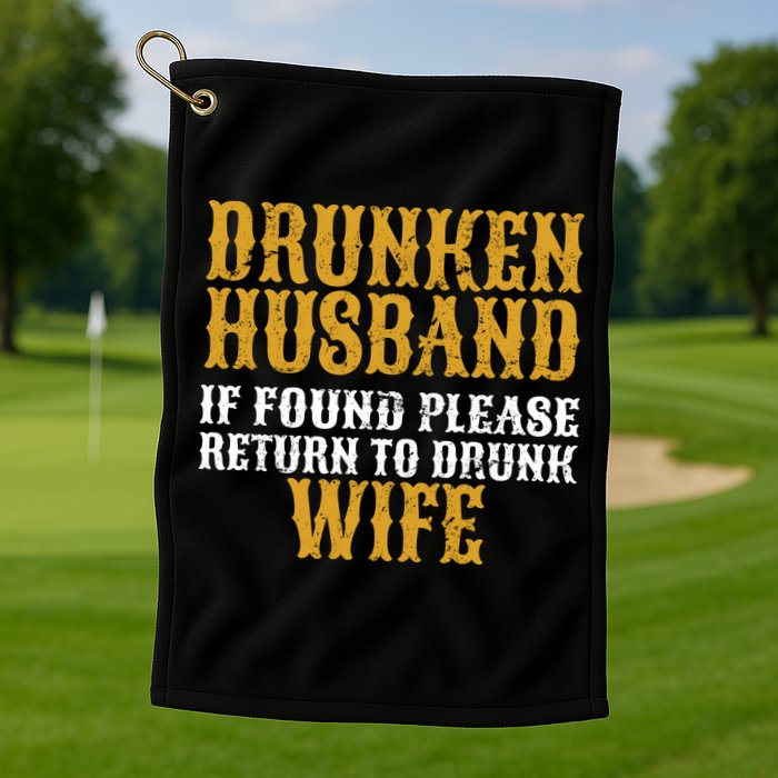 Drunken Husband If Found Return To Drunk Wife Golf Towel
