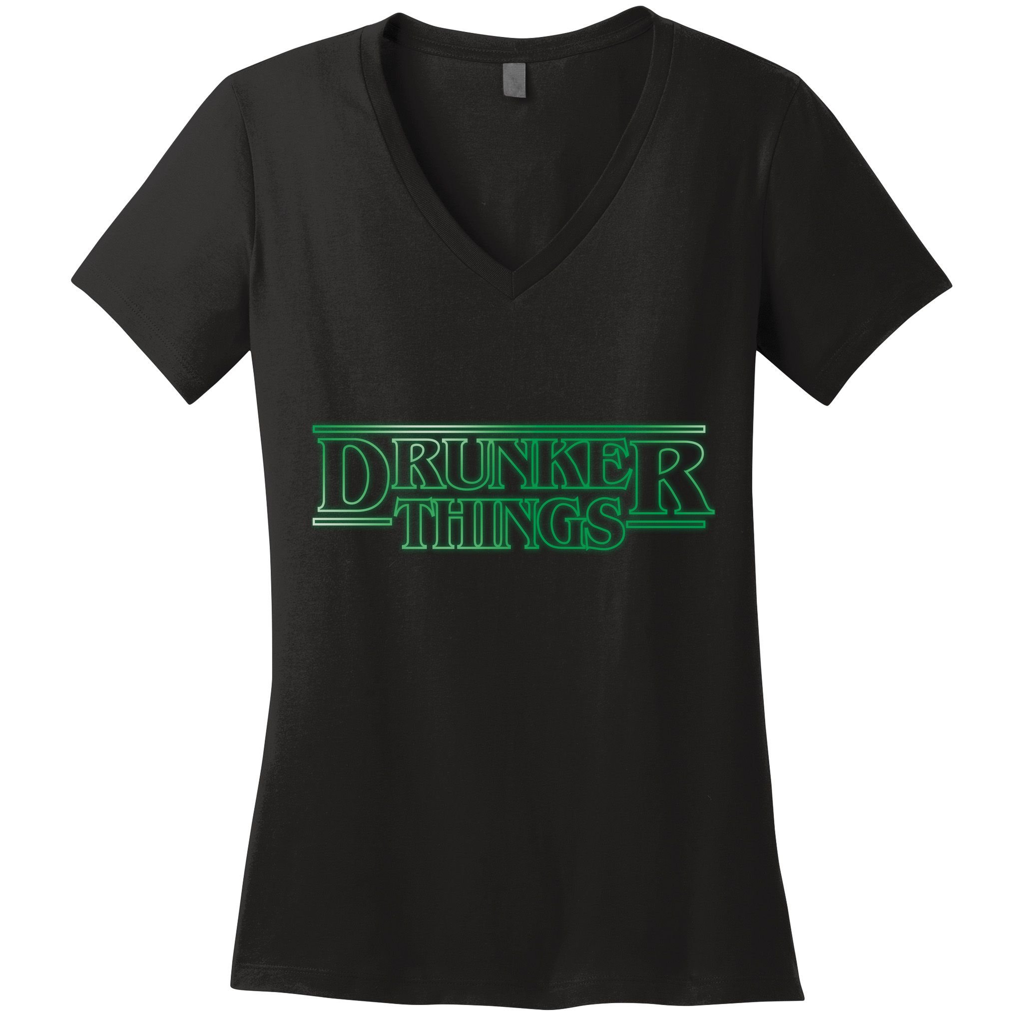 Drunker Things Women's V-Neck T-Shirt